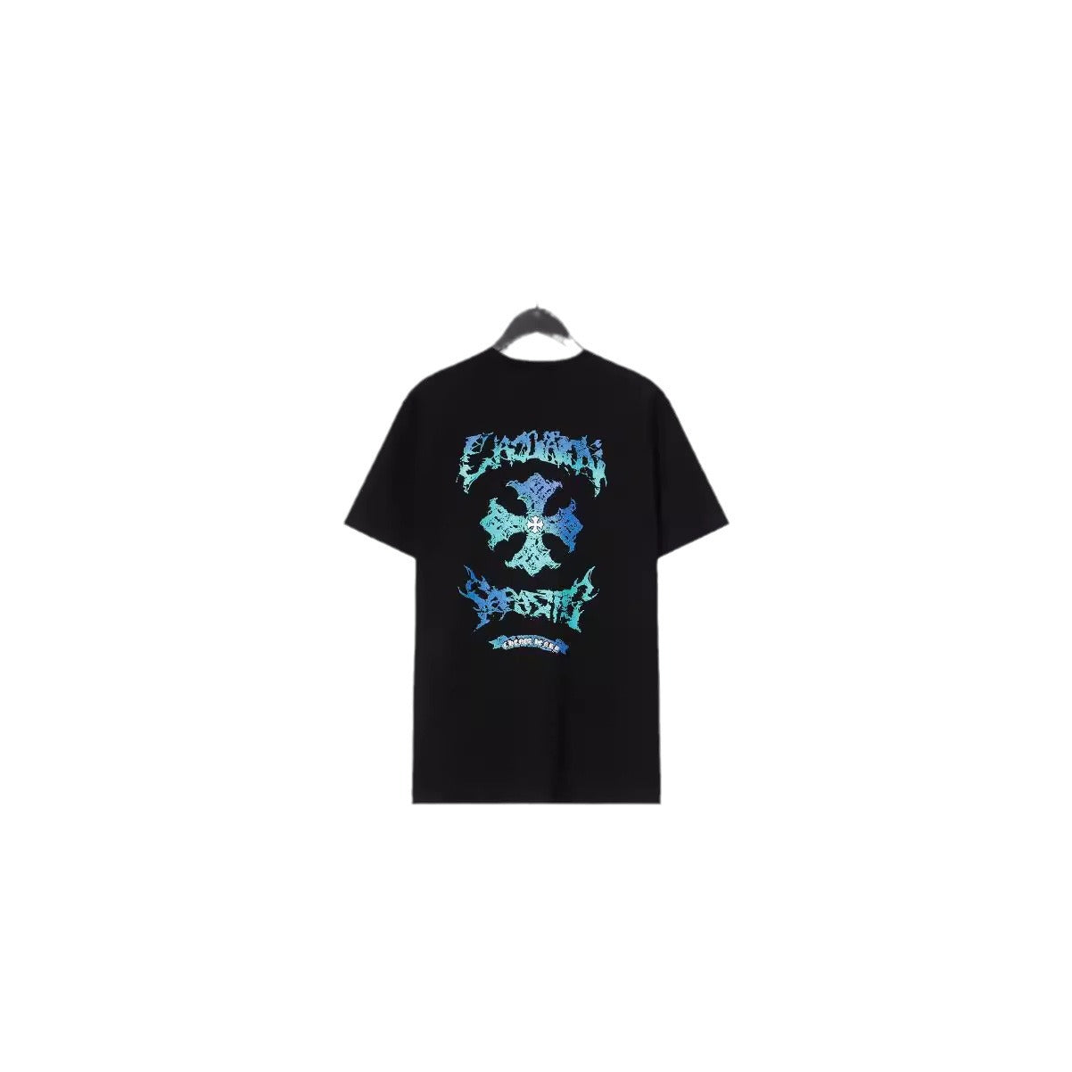 Chrome Heart T Shirts Sanskrit Cross Print Embroidery Loose Short Sleeve T-Shirt