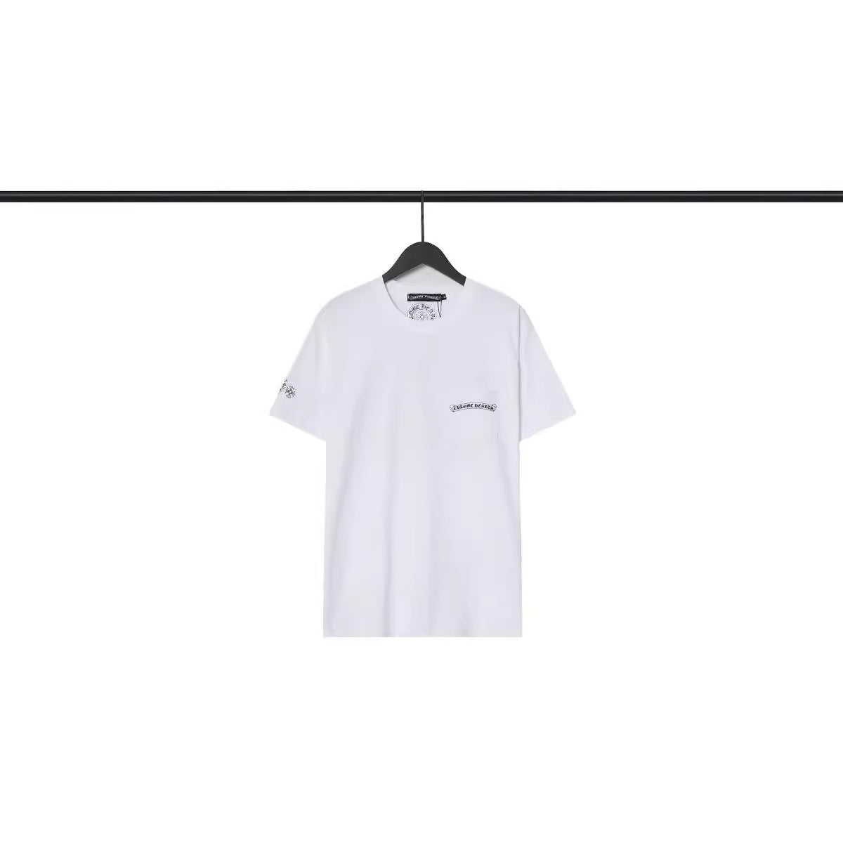 Chrome Heart T Shirts Sanskrit Large Logo Cross Print Short Sleeve T-Shirt