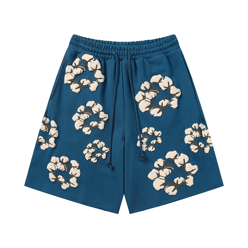 Denim Tears Shorts Yellow floral cotton