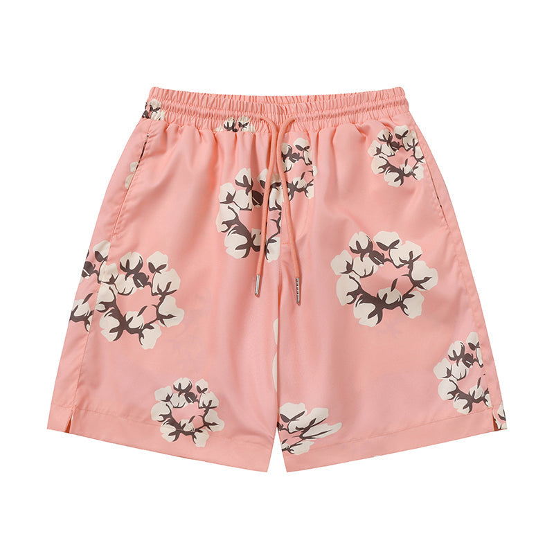 Denim Tears Shorts Yellow flower woven