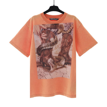 Palm Angels T-shirt Dice and Snake Print Short Sleeve T-shirt