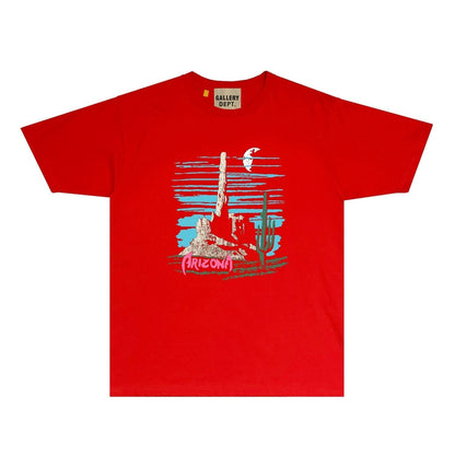 Gallery Dept T Shirt Retro Printed Loose Short-Sleeved Shirt