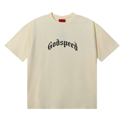 Godspeed T-shirts Skull Rose Clock Plate Double Yarn Cotton Casual Short Sleeve Men and Women