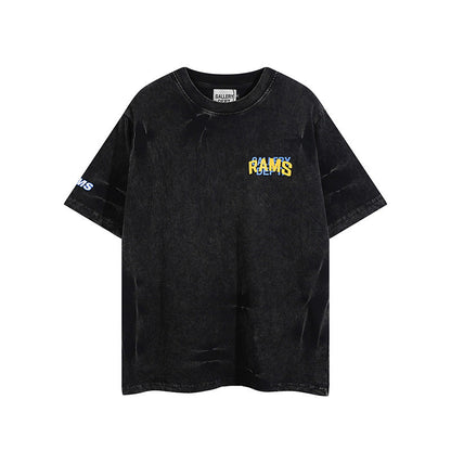 Gallery Dept T Shirts Vintage Distressed Wash Short Sleeve Loose Men and Women
