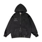 Gallery Dept Hoodie Embroidery Letter Splash Ink Wash Hooded Sweater Cardigan Jacket