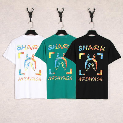 Bathing Ape T-Shirt Summer Short Sleeve Letter Print Round Neck Pullover T-shirt