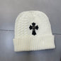 Chrome Heart Beanie Twist Wool Knitted Hat Ear Protector Headcap
