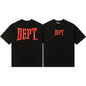Gallery Dept T-Shirt Hand Painted Ink Splashing Alphabet Washed Retro Short Sleeve T-Shirt