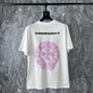 Chrome Heart T Shirts Pink Sanskrit Leather Short Sleeve T-Shirt