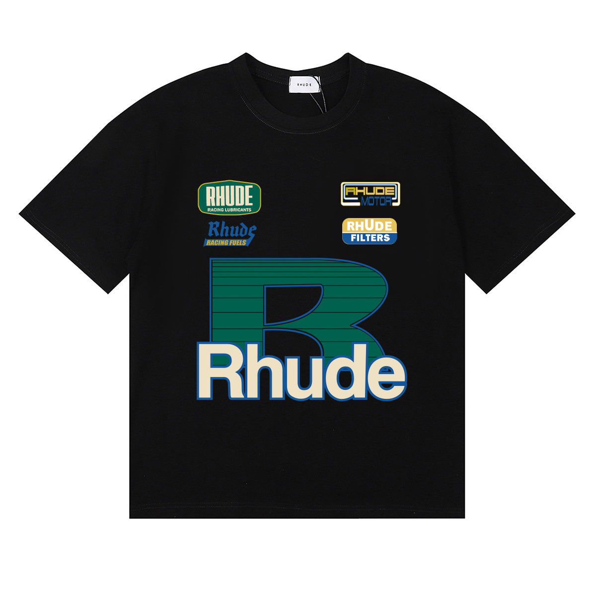 Rhude T-shirts Graffiti Printing Cotton Casual Short Sleeve Men and Women